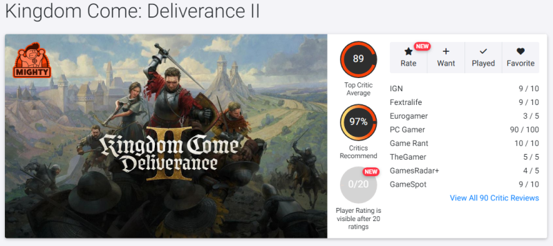 Хитовый февраль: Появились первые оценки Kingdom Come: Deliverance II и Civilization VII